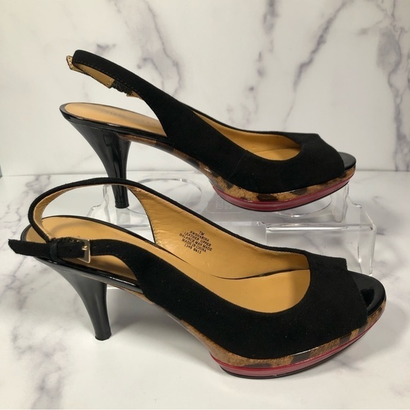 Nine West Sharina Leopard Bottom Slingback Shoes, Size 7M - Picture 9 of 10